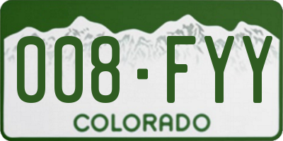 CO license plate 008FYY