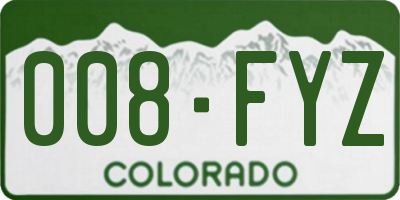 CO license plate 008FYZ