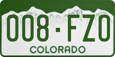 CO license plate 008FZO