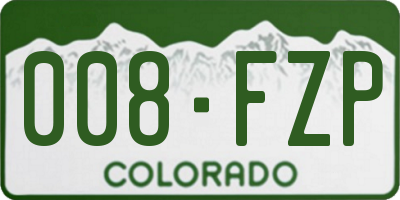CO license plate 008FZP