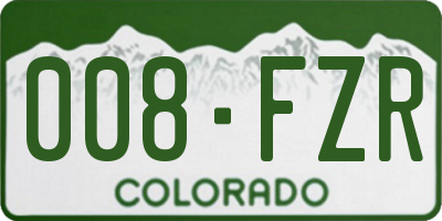 CO license plate 008FZR
