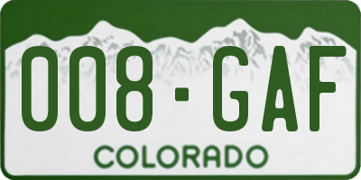 CO license plate 008GAF