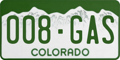 CO license plate 008GAS