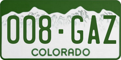 CO license plate 008GAZ