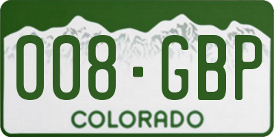CO license plate 008GBP