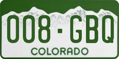 CO license plate 008GBQ