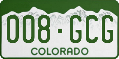 CO license plate 008GCG