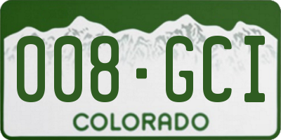 CO license plate 008GCI