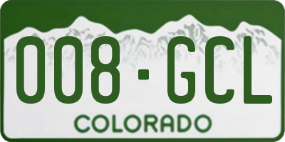 CO license plate 008GCL