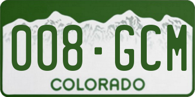 CO license plate 008GCM