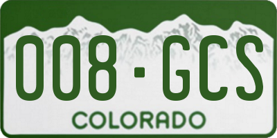 CO license plate 008GCS