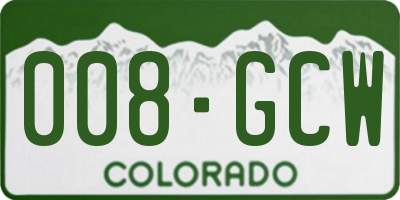 CO license plate 008GCW