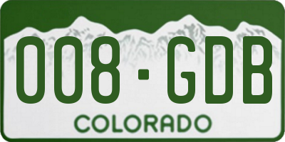 CO license plate 008GDB