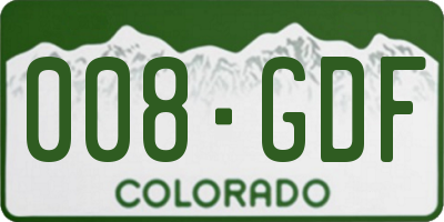 CO license plate 008GDF