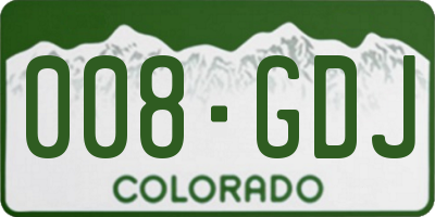 CO license plate 008GDJ