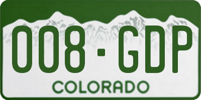 CO license plate 008GDP