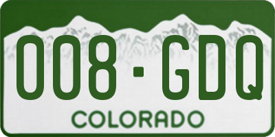 CO license plate 008GDQ