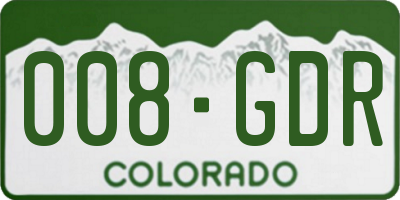 CO license plate 008GDR