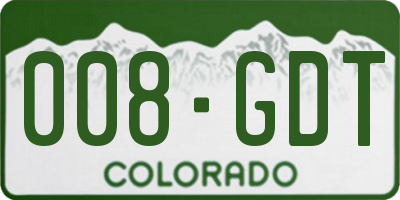 CO license plate 008GDT