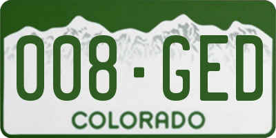 CO license plate 008GED