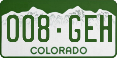 CO license plate 008GEH