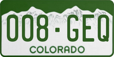 CO license plate 008GEQ