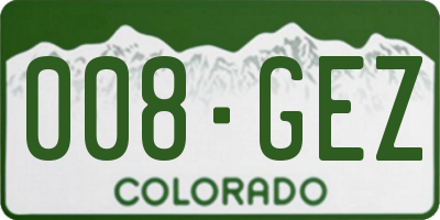 CO license plate 008GEZ