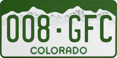 CO license plate 008GFC