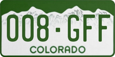 CO license plate 008GFF