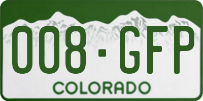 CO license plate 008GFP