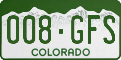 CO license plate 008GFS