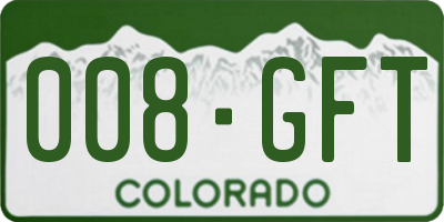 CO license plate 008GFT