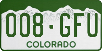 CO license plate 008GFU