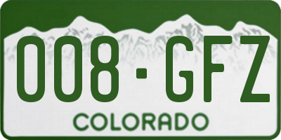 CO license plate 008GFZ