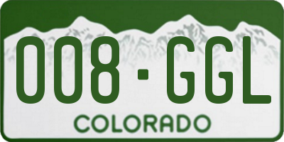 CO license plate 008GGL