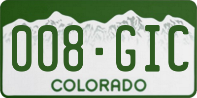 CO license plate 008GIC