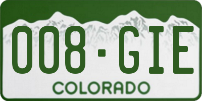 CO license plate 008GIE