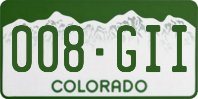 CO license plate 008GII