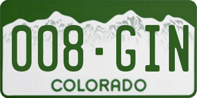 CO license plate 008GIN