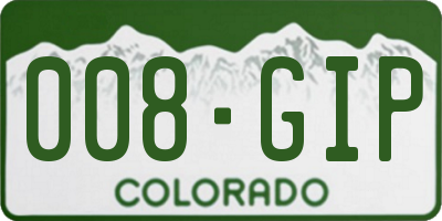 CO license plate 008GIP