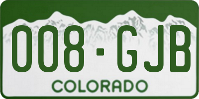CO license plate 008GJB