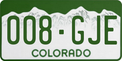 CO license plate 008GJE