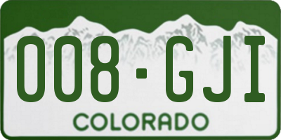 CO license plate 008GJI