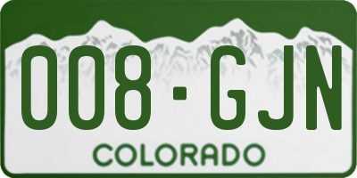 CO license plate 008GJN