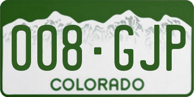 CO license plate 008GJP