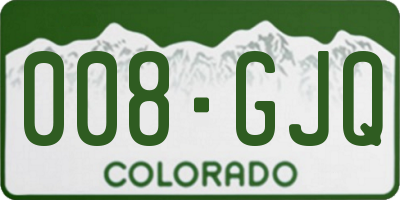 CO license plate 008GJQ