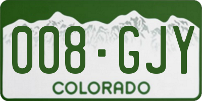 CO license plate 008GJY