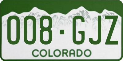 CO license plate 008GJZ