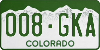 CO license plate 008GKA