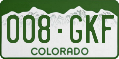 CO license plate 008GKF